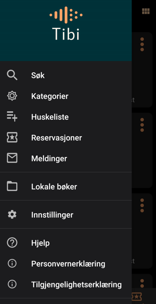 Meny i Tibi-appen