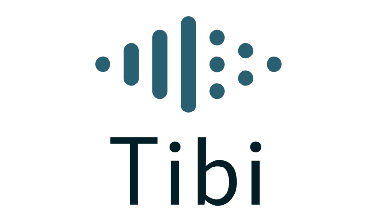 Tibi-logo, streker og prikker formet som en diamant