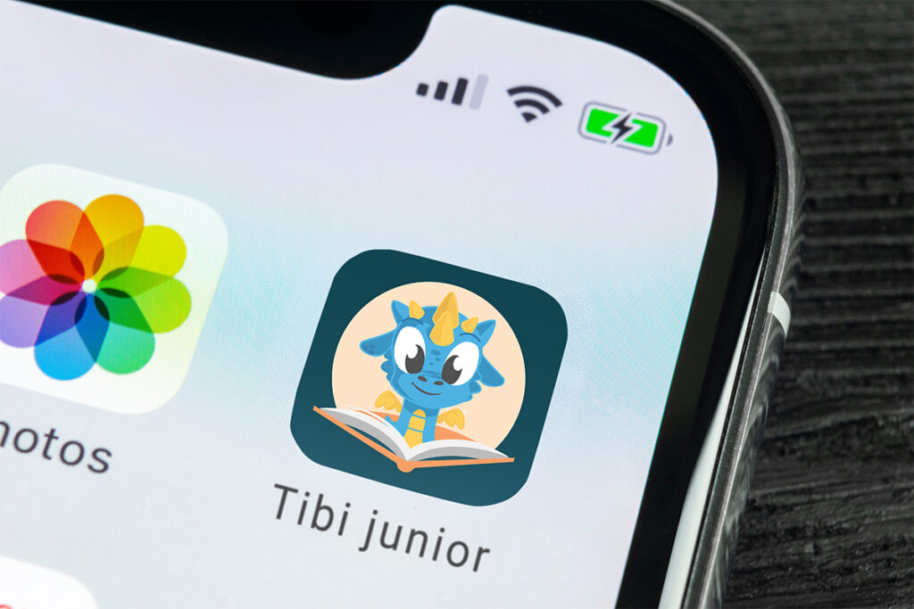Tibi junior app på telefon