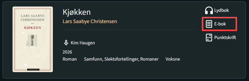 Ikonet for e-bok på tibi.no. Firkantet bok med tre streker. Skjermbilde