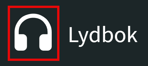 Lydbokikon med hodetelefoner