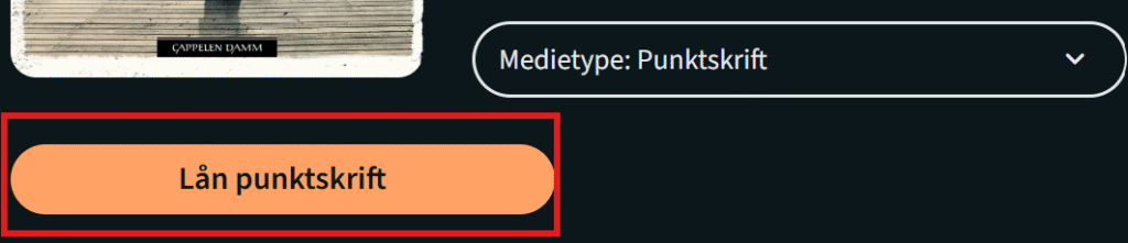 Knapp for å låne punktskrift. Skjermdump. 