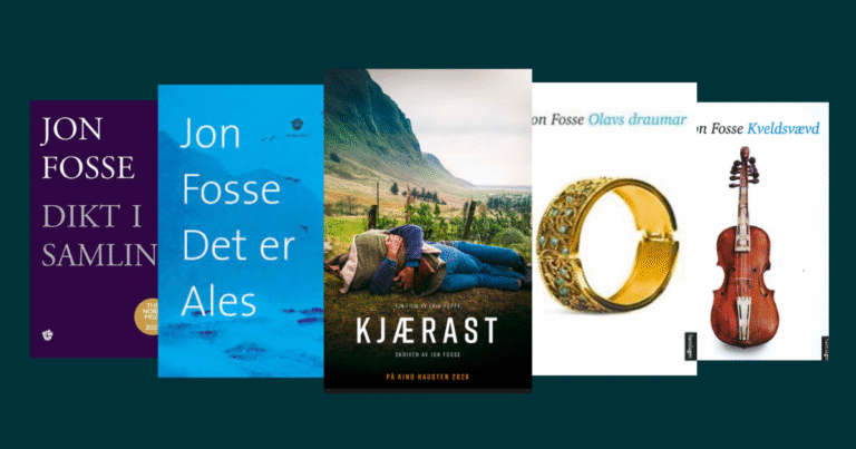 Collage med bøker av Fosse